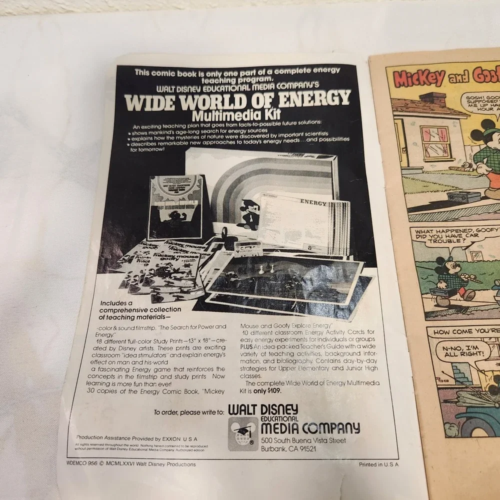 Mickey Mouse & Goofy Explore Energy‎ Comic Disney 1976 Educational Media Color
